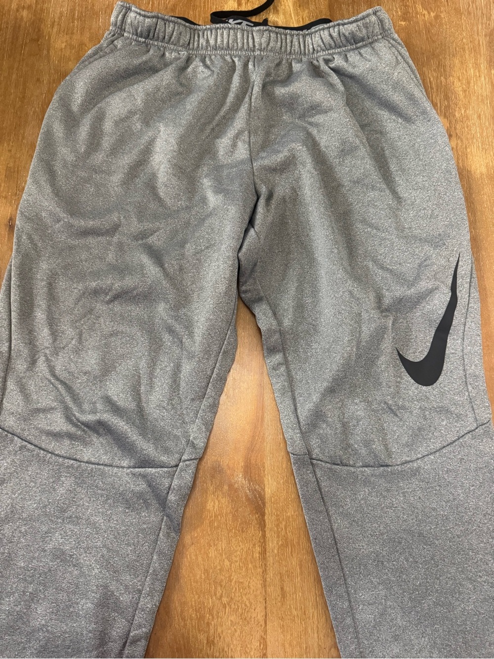 Nike Men’s Gray Athletic Joggers with Black Swoosh